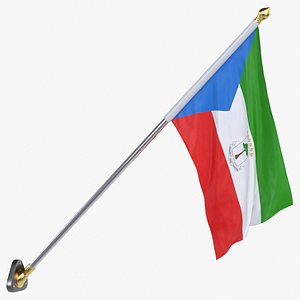 Equatorial Guinea Cloth Flag Wall Mount Animated Loop