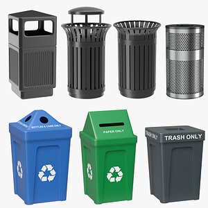 Trash Cans Colection 2 3D model