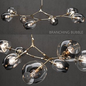 3D branching bubble 7 lamp model