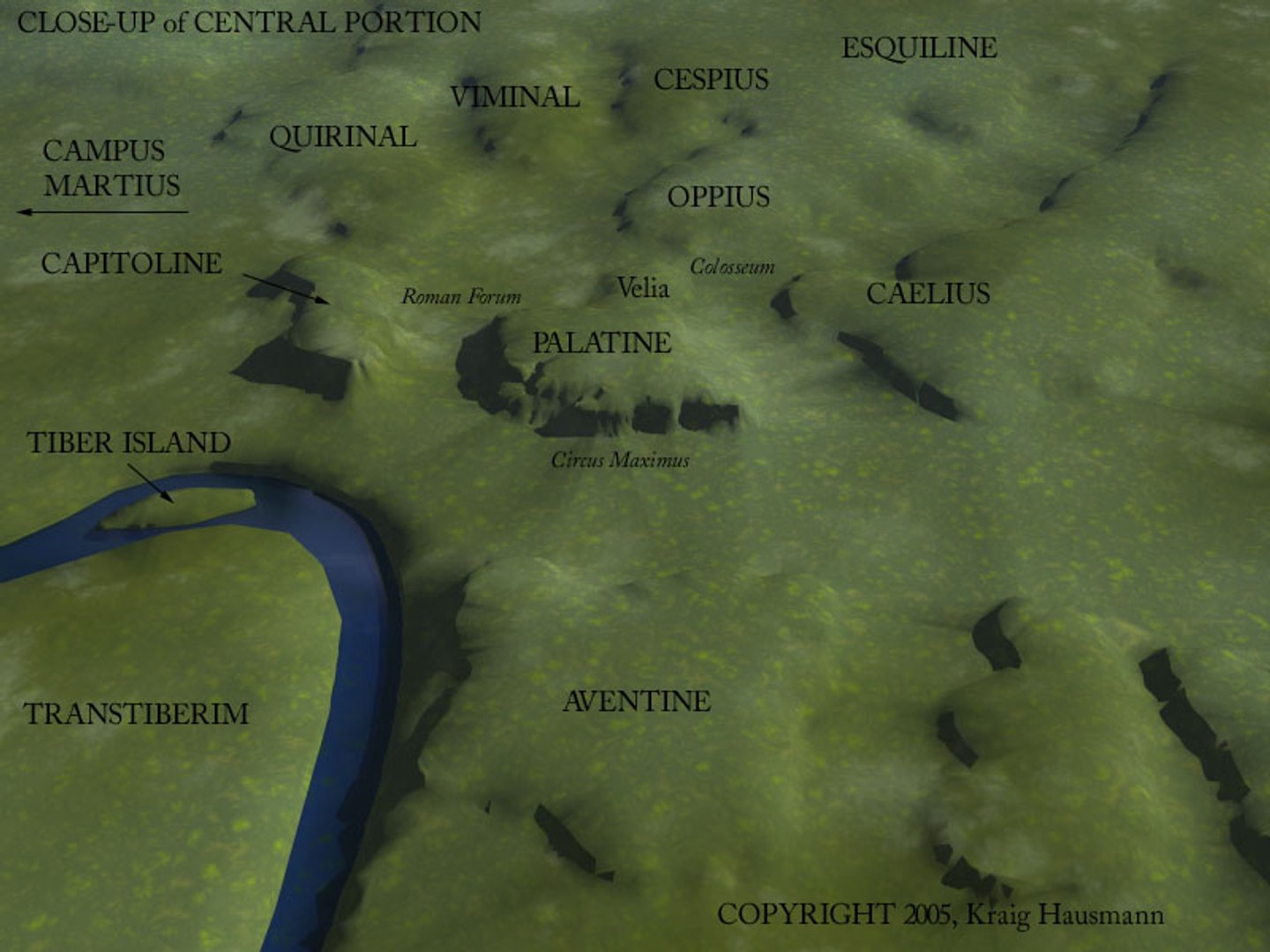 Seven Hills Rome 3d Model