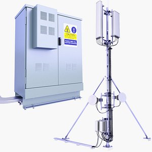 Roof Cell Phone Tower 8 and Base Station Box SET