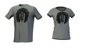 Female & male t-shirt low poly game ready shirt multiple texture colors