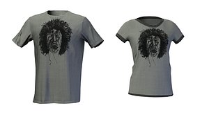 Female & male t-shirt low poly game ready shirt multiple texture colors