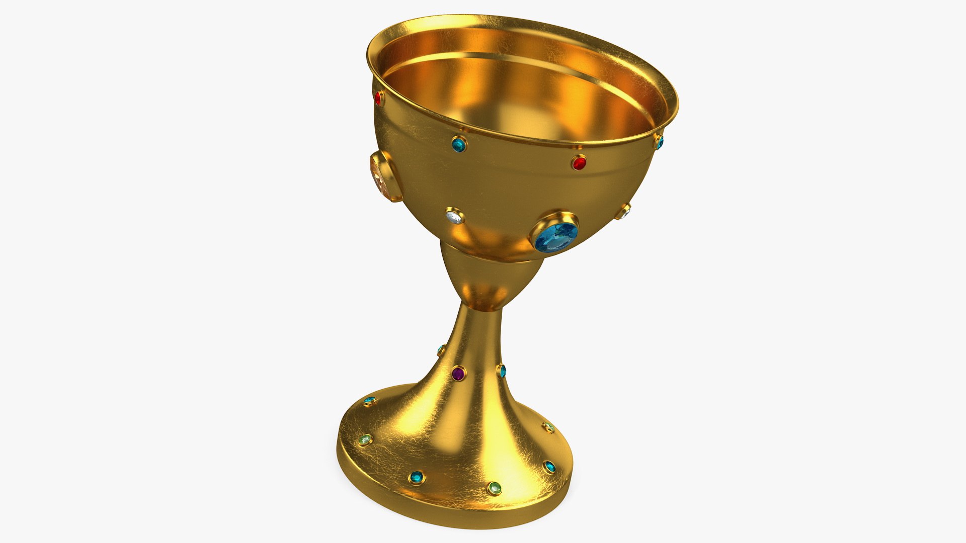 Medieval Jeweled Gold Cup 3D model preview