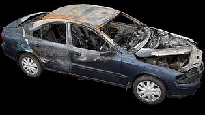 car abandoned burned wreck photogrammetry
