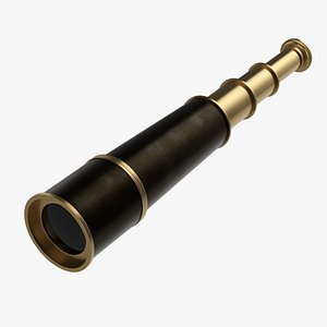 Old brass spyglass 3D model