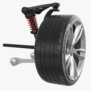 Car Front Suspension with Wheel