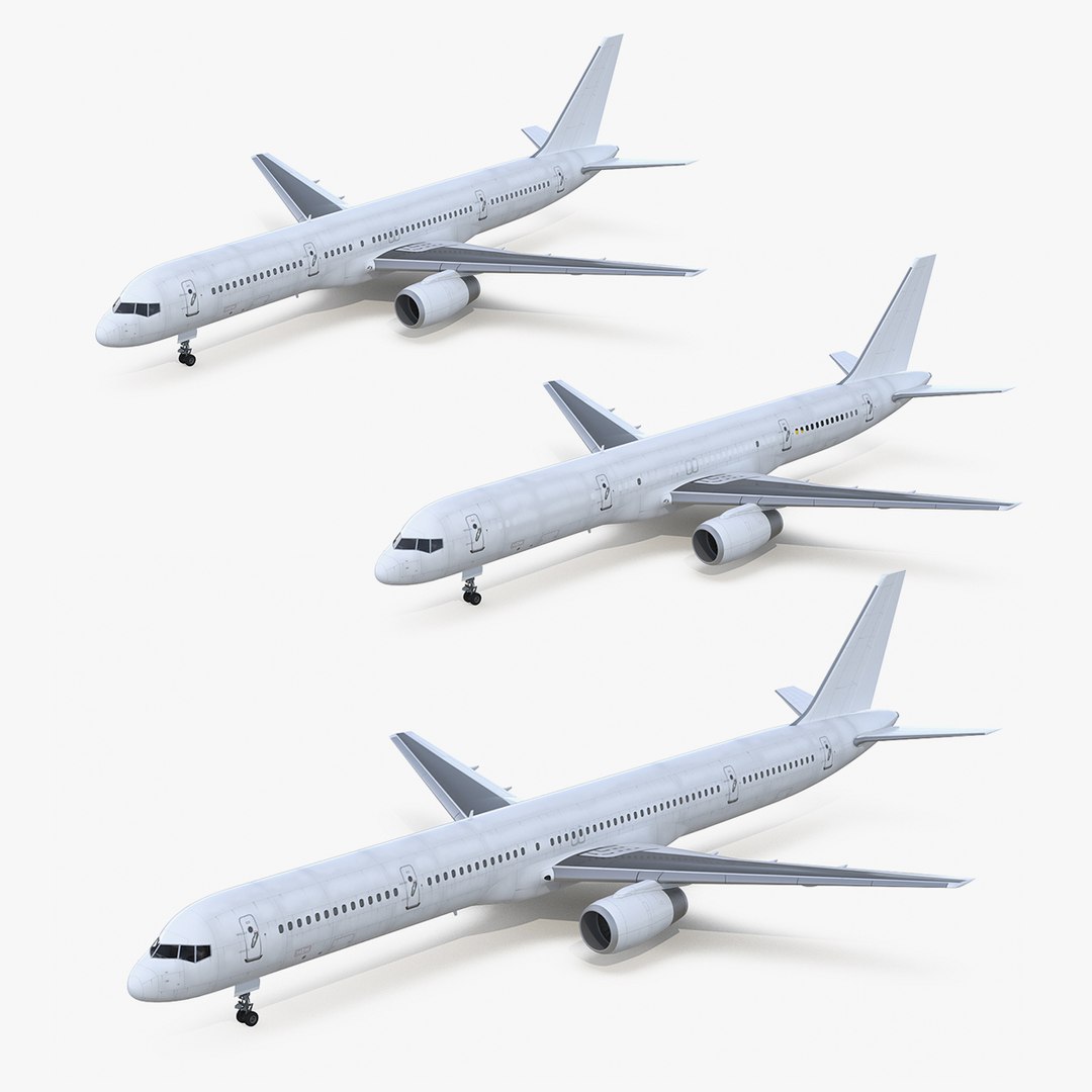 Boeing 757 Rigged Collection 3D model preview