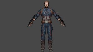 3D model Captain America Low-poly