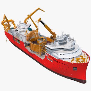 3D Cable Laying Ship Rigged model