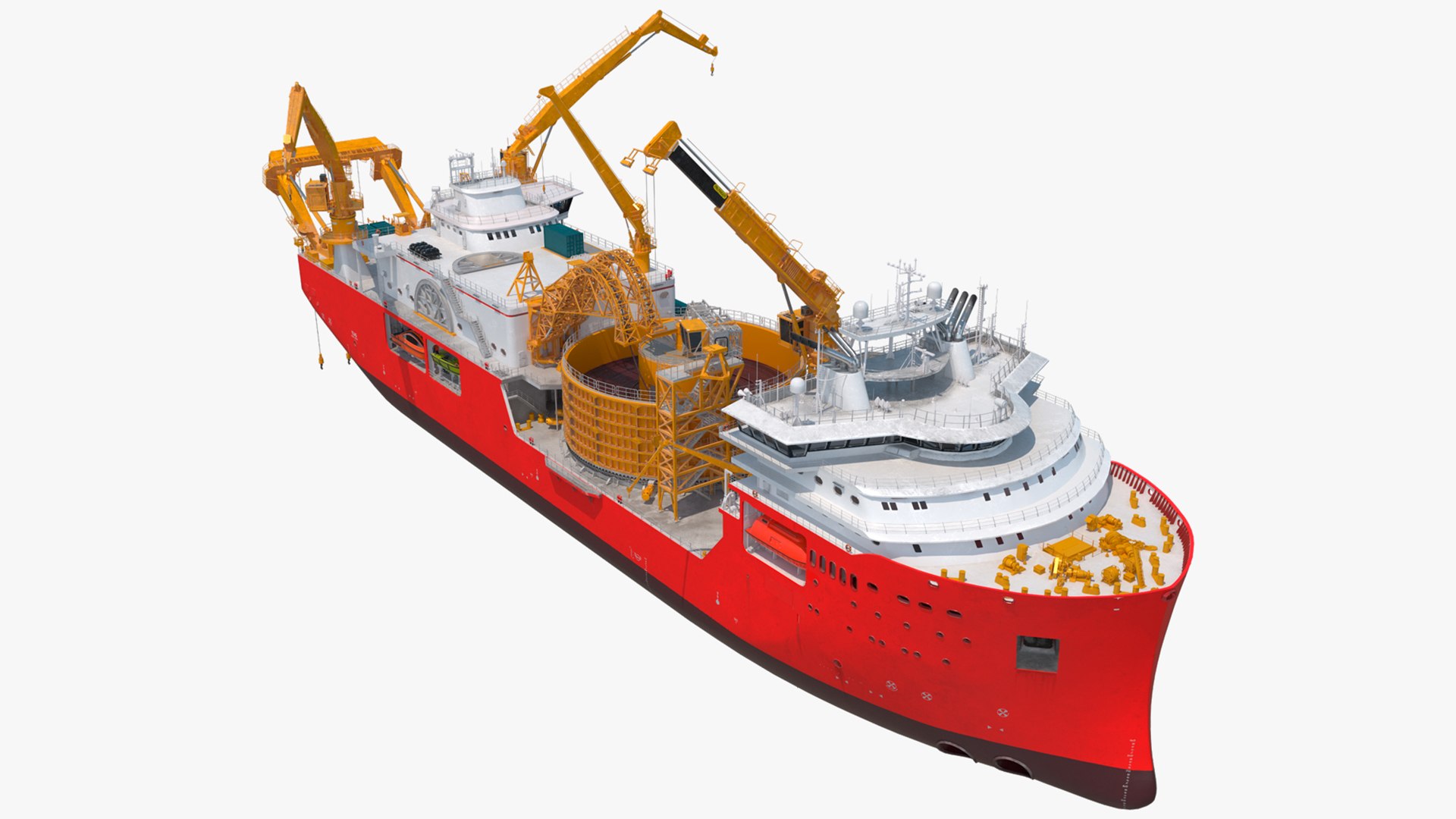 Cable Laying Ship Rigged 3D model preview