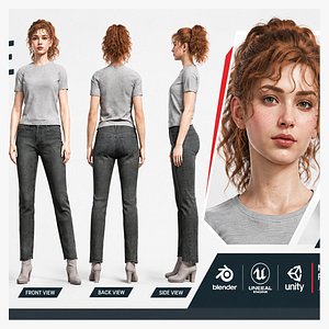 Beautiful Female Character 3D Model 3D model