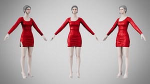 Dress 54 Ruby Velvet With Design