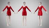 Dress 54 Ruby Velvet With Design