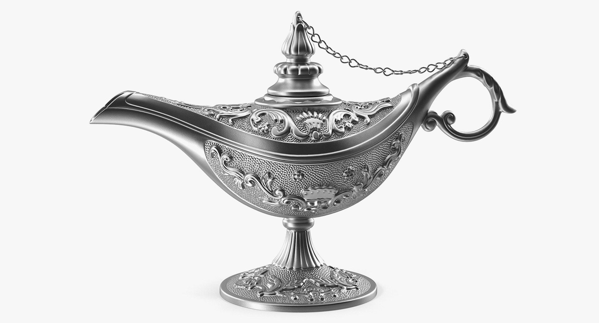 Magic Lamp Silver 3D Model 3D model preview