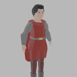 3D Low Poly Medieval Prince Rigged