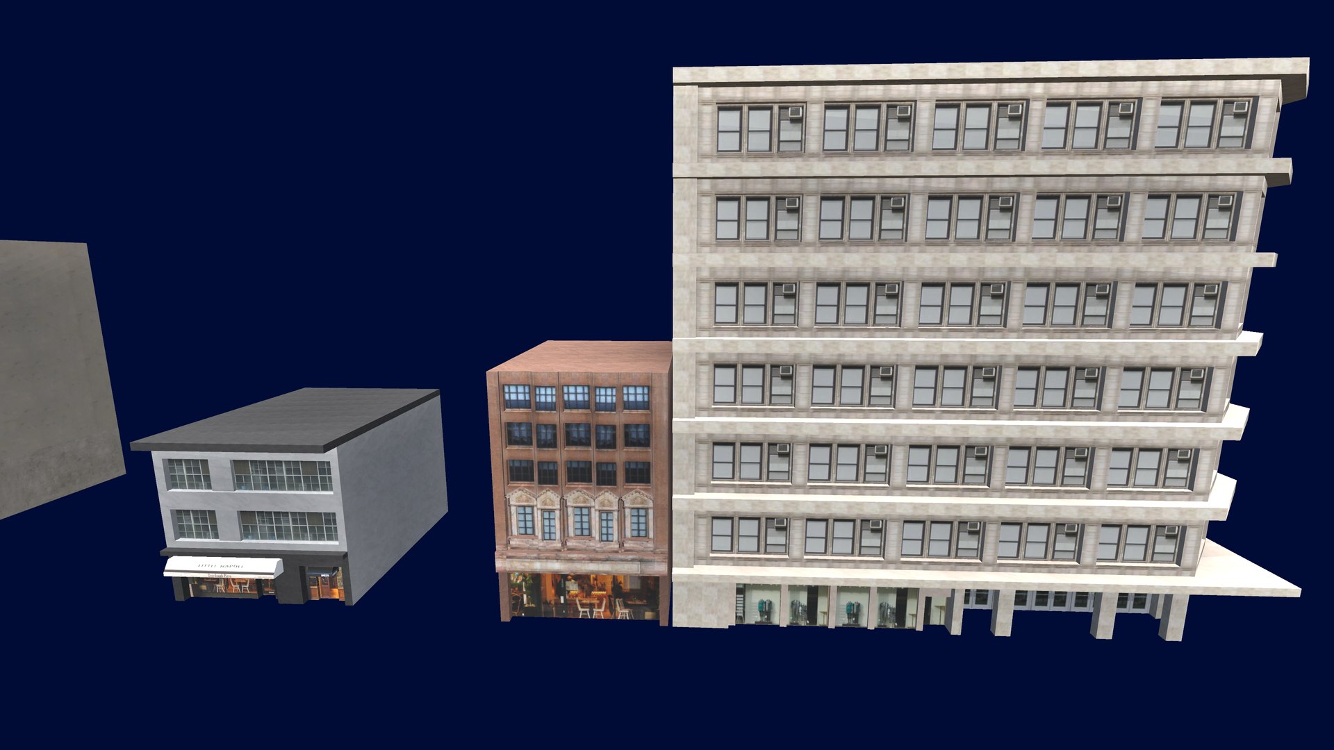7 Building Pack With Texture Model - TurboSquid 2313703