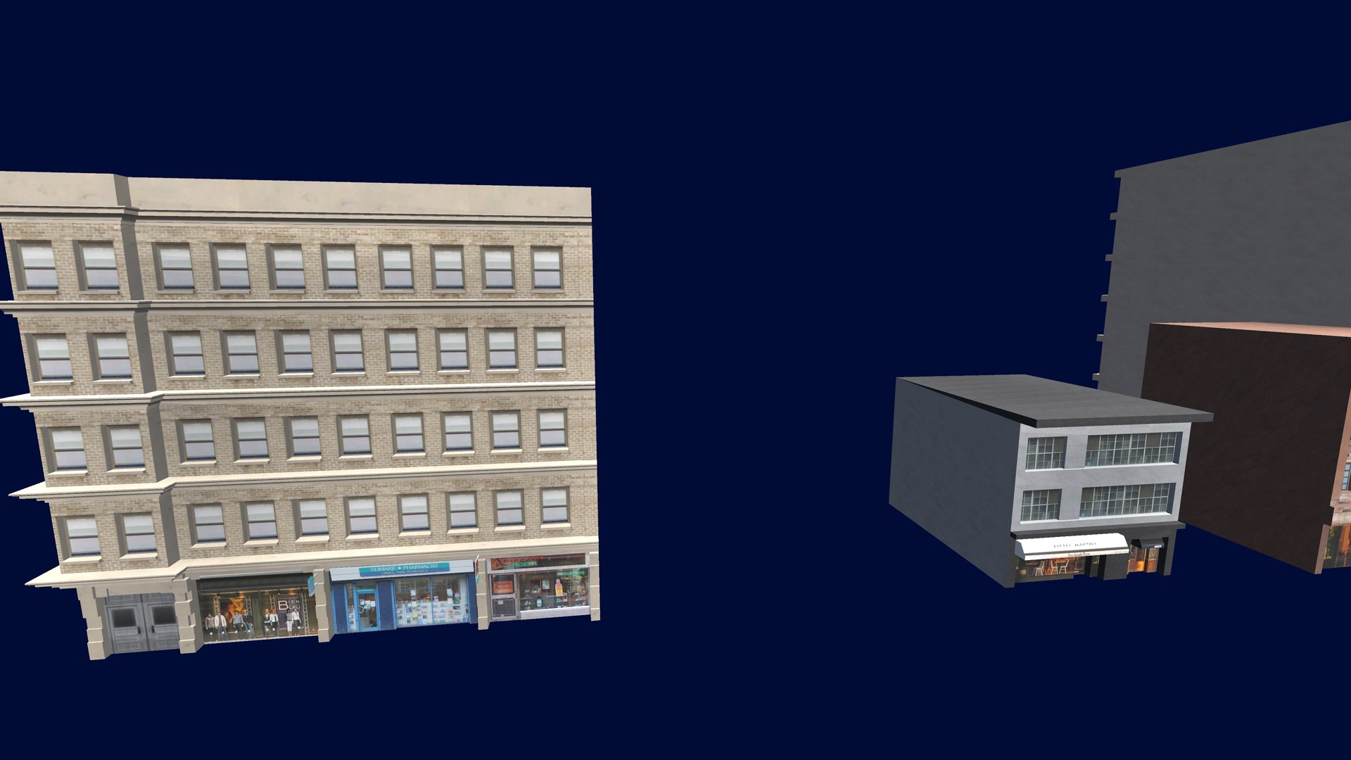 7 Building Pack With Texture Model - TurboSquid 2313703