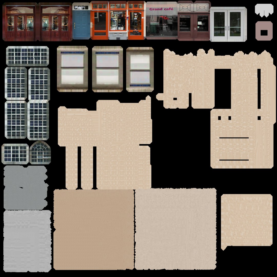 7 Building Pack With Texture Model - TurboSquid 2313703