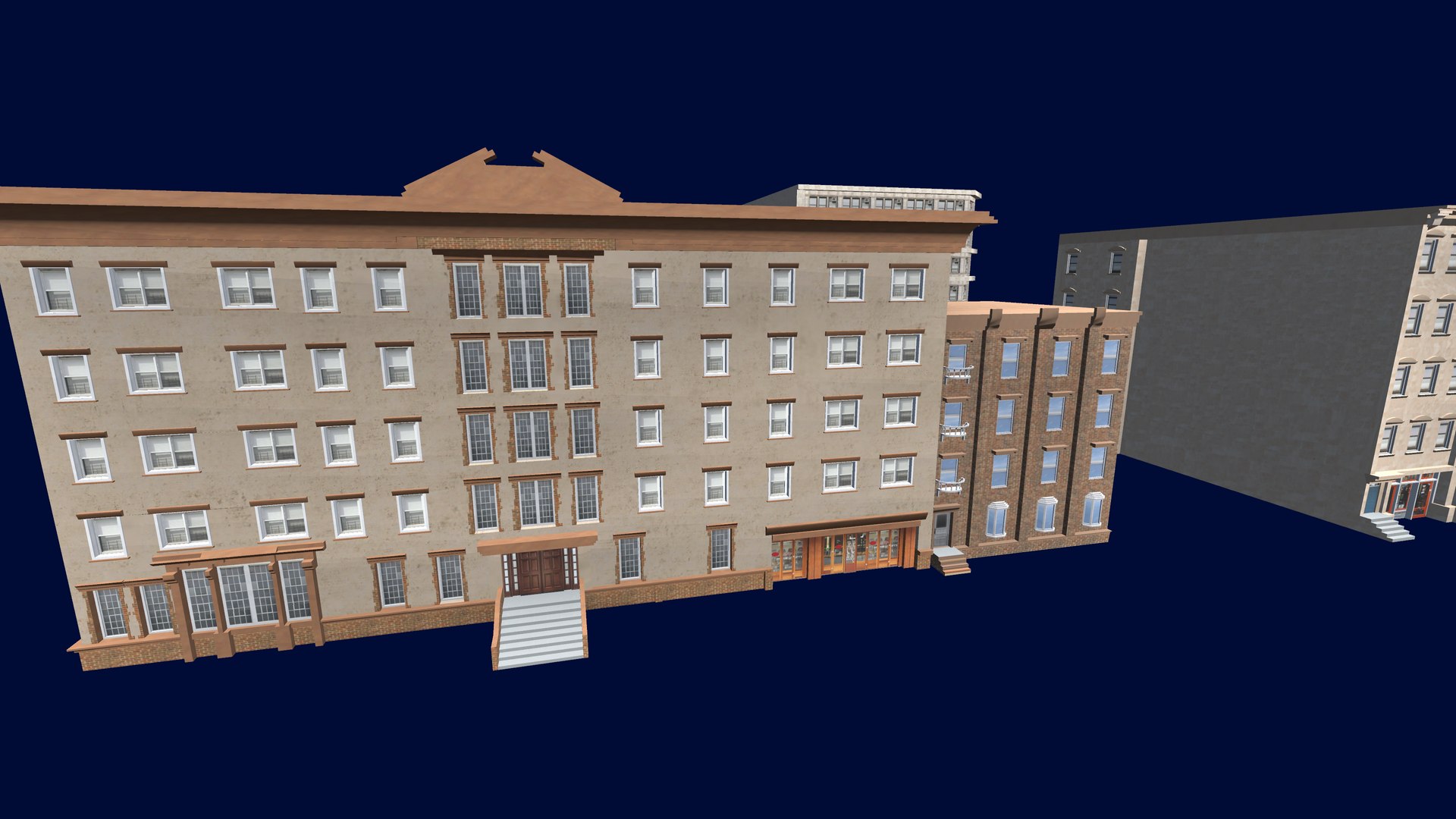 7 Building Pack With Texture Model - TurboSquid 2313703