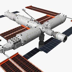 Tiangong Chinese Modular Space Station Rigged