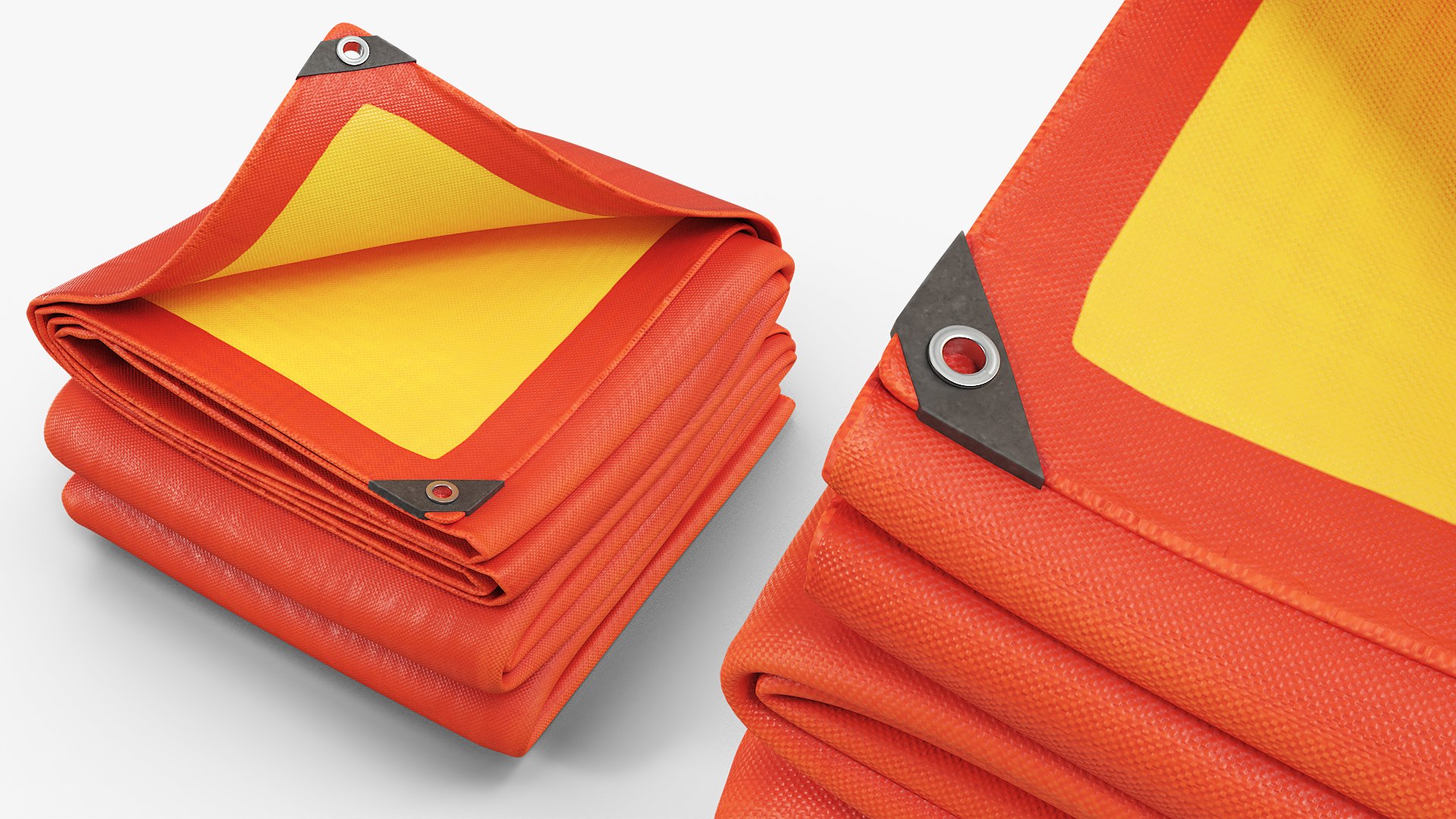 Outdoor Polyethylene Tarp Cover with Eyelets Folded 3D model preview