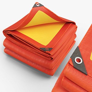 Outdoor Polyethylene Tarp Cover with Eyelets Folded model