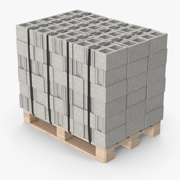 3D Cinder Blocks Stack On Pallet - TurboSquid 1989632