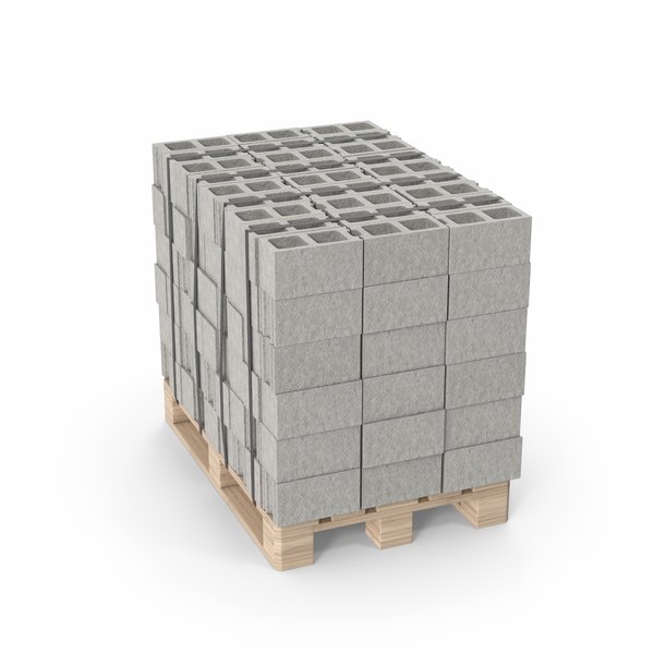3D Cinder Blocks Stack On Pallet - TurboSquid 1989632
