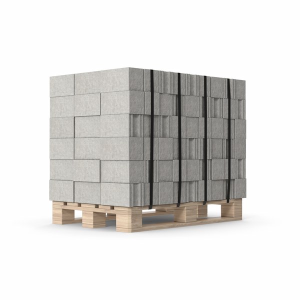 3D Cinder Blocks On Wooden Pallet - TurboSquid 1989632