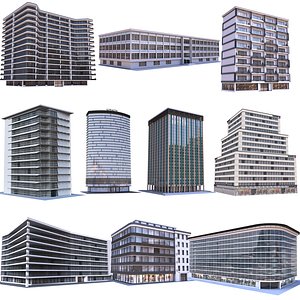 3D modern apartment buildings