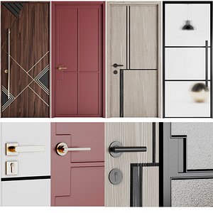 3D Set Modern Door 03