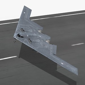 B 2 Spirit Jet Bomber Takeoff Animated Rigged for Maya
