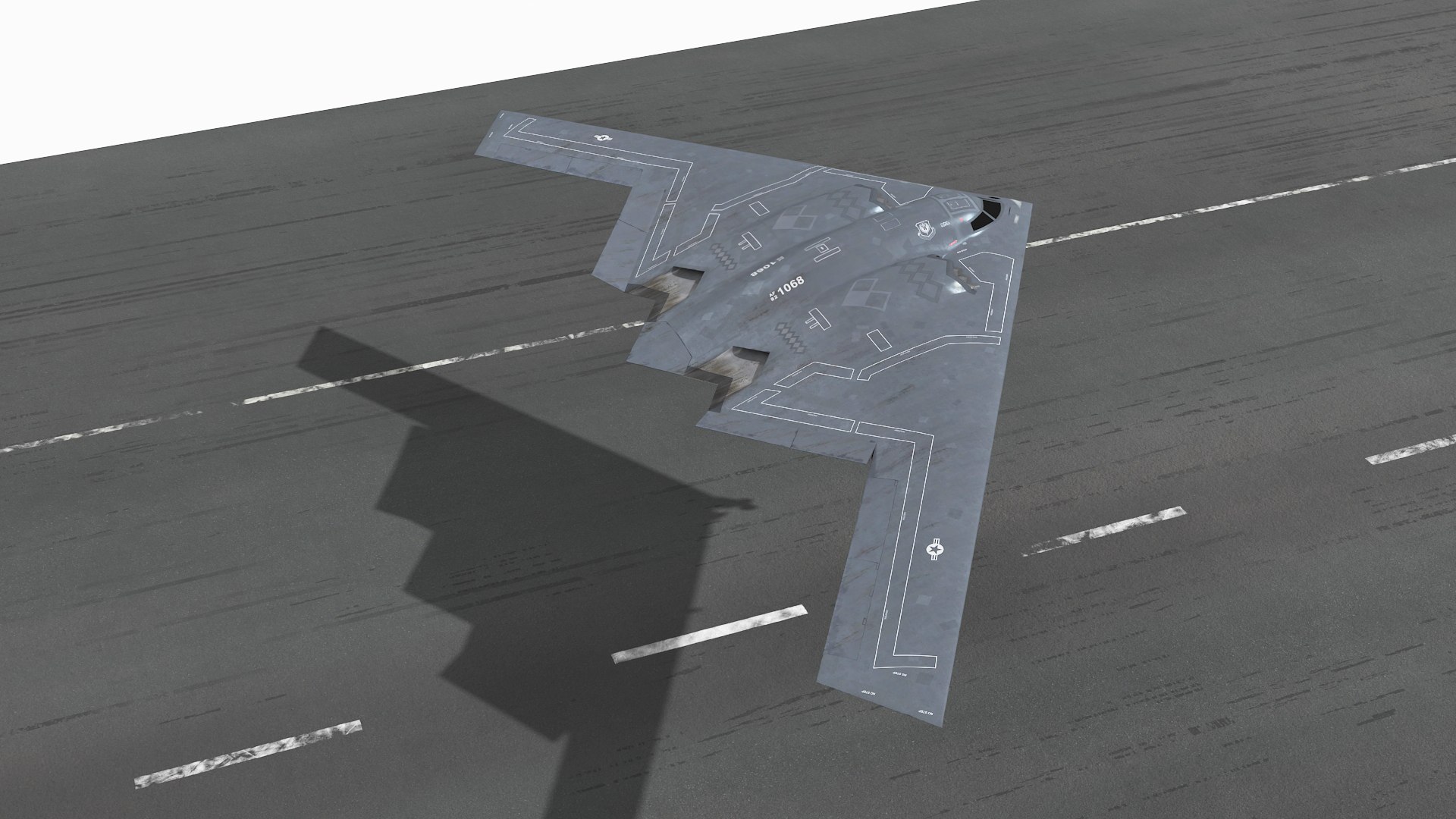 B 2 Spirit Jet Bomber Takeoff Animated Rigged for Maya 3D model preview