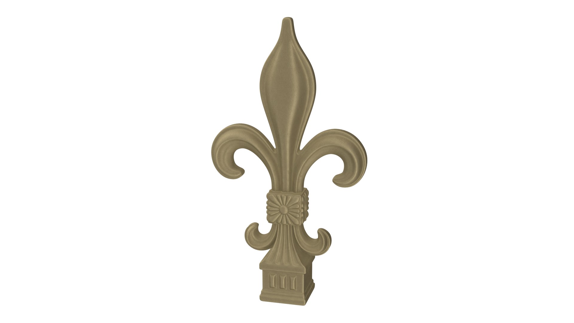 Fleur De Lis Sculpture Gilded 3D model preview