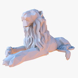Low poly cartoon lion 3D