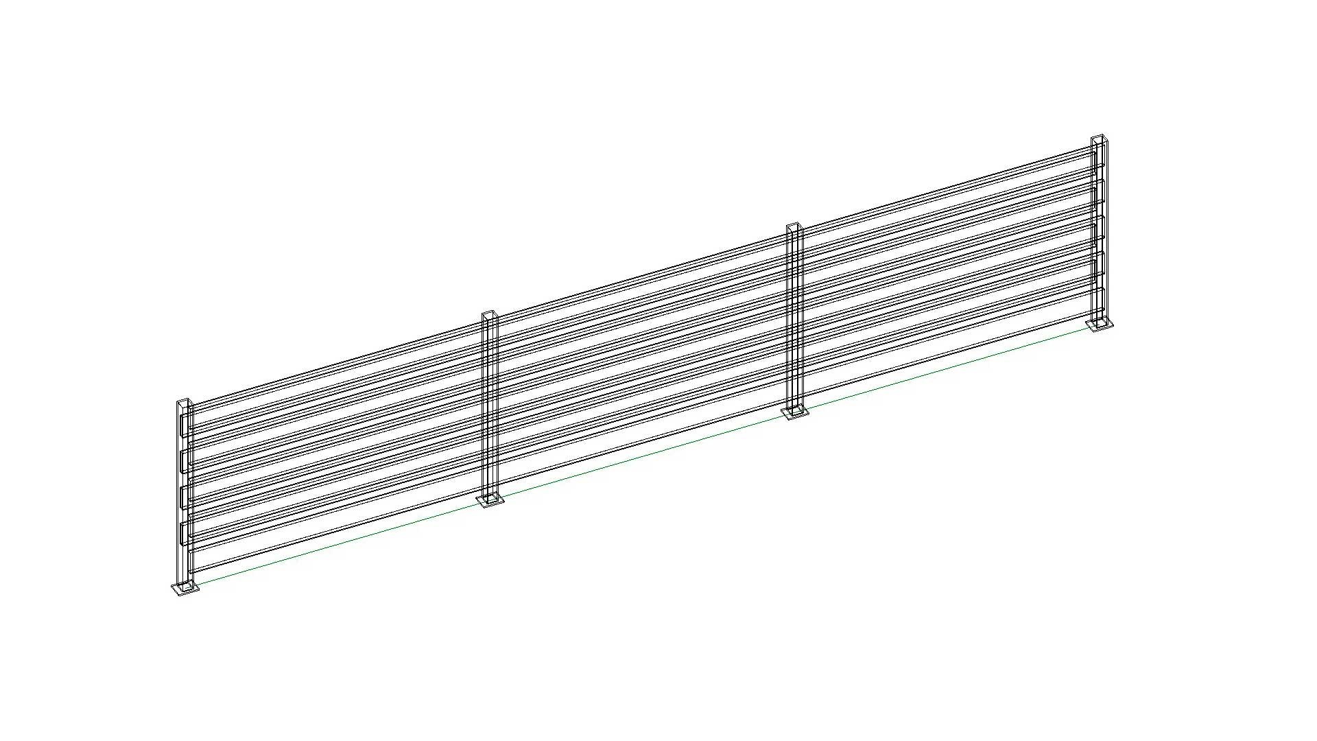 Line Based Double Sided Overlap Slats Fence 3D Model - TurboSquid 2050939