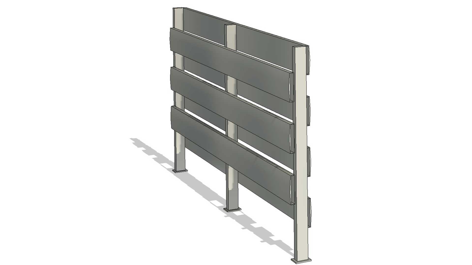 Line Based Double Sided Overlap Slats Fence 3D Model - TurboSquid 2050939