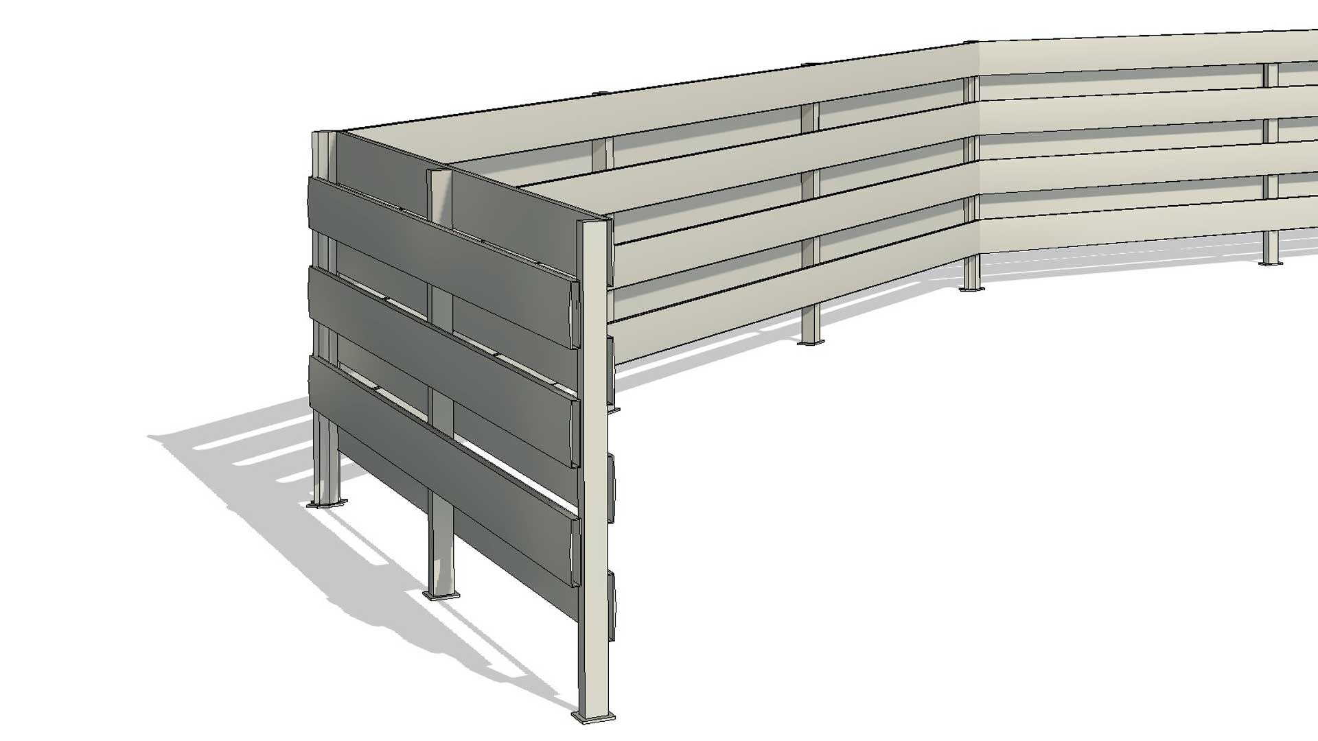 Line Based Double Sided Overlap Slats Fence 3D Model - TurboSquid 2050939