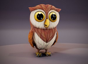 Cartoon Owl 3D Model