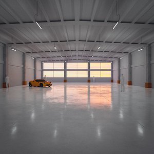 3D Medium Industrial Hangar