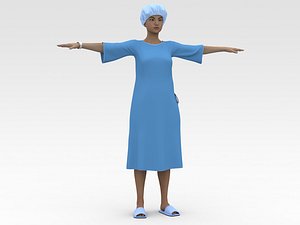 Female Patient with Blue Gown