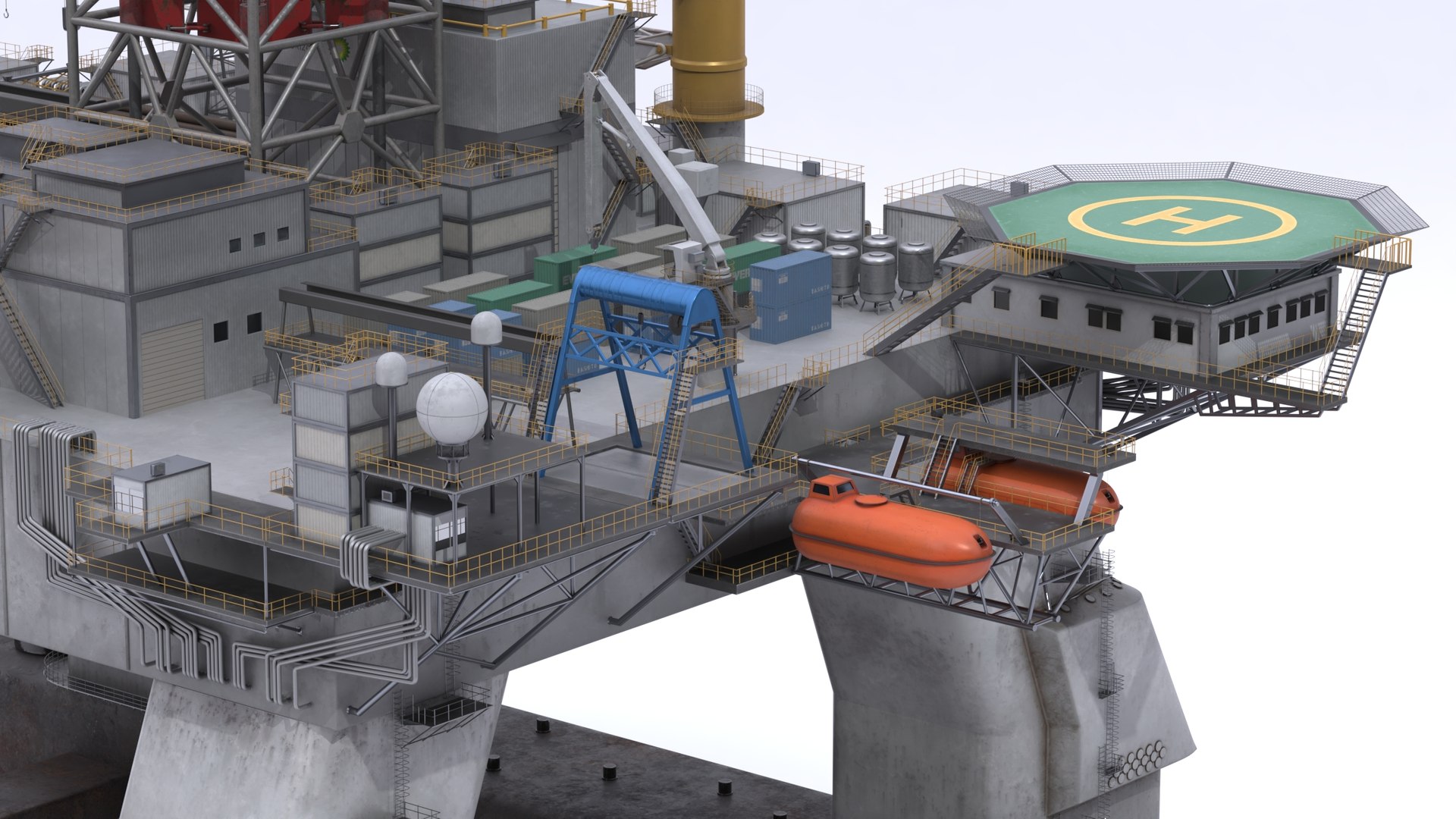 3D Deepwater Horizon Semi-submersible Drilling Rig - TurboSquid 2530122