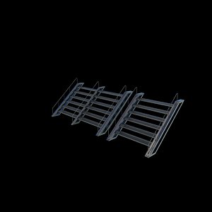 Steel staircase 3D model 3D model