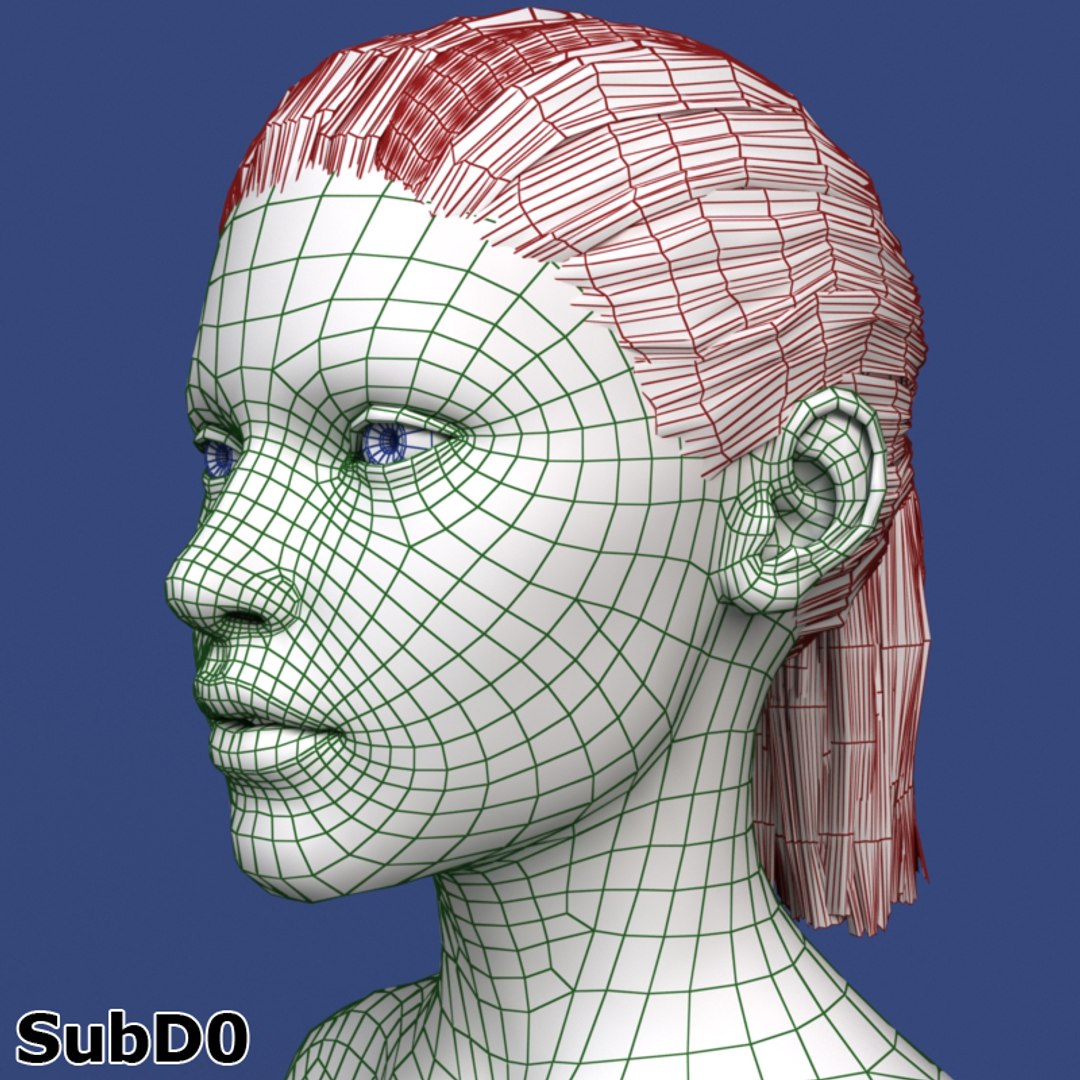 Female Polygonal Eyes 3d Model