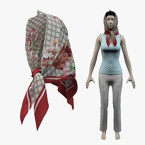 scarf gucci - shawl 3d model