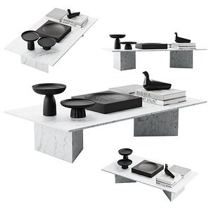 living decor set for coffee table 0054 3D