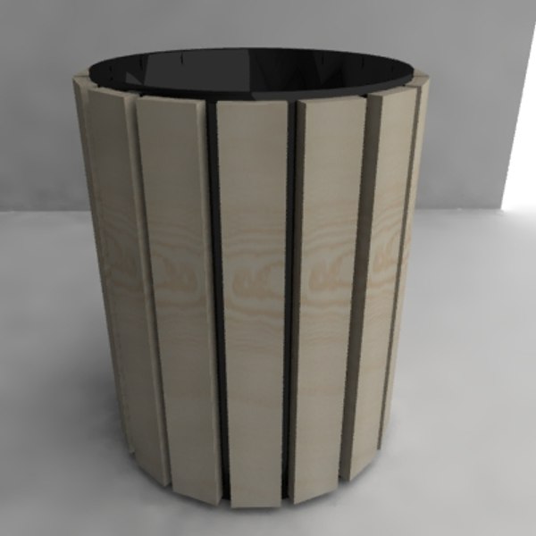 3d bin trash dustbin model
