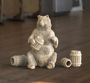 3D bear barrels honey