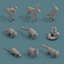 Izometryczny pakiet ikon Low Poly Animal 04